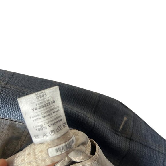 Trunk Club Sport Coat Jacket BESPOKE Wool Windowpane Working cuff Men's 44L - Picture 8 of 10